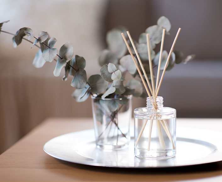 Scented reed diffuser in home